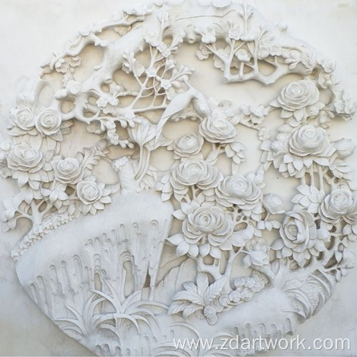 Customized white jade lotus relief